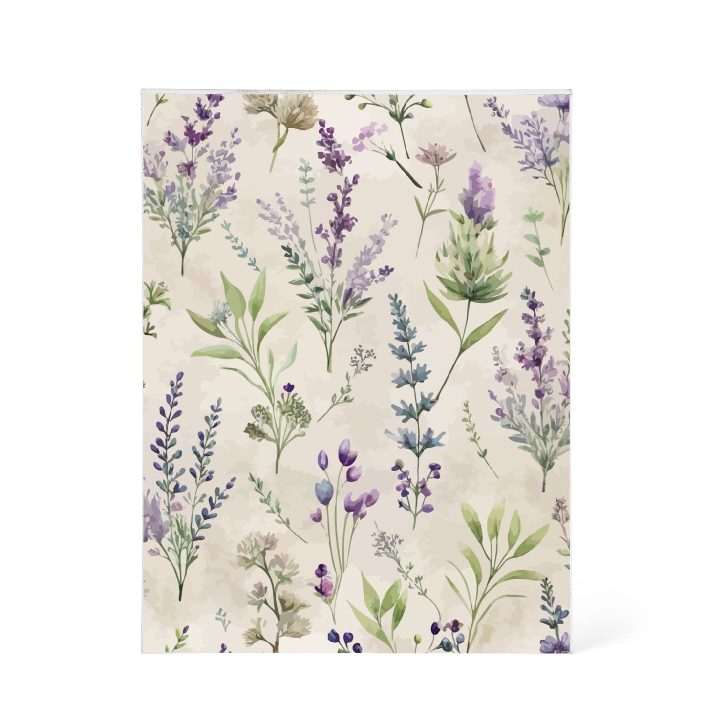 Folk Floral Pattern, French Inspired 02 - 5.25" x 7" Acrylic Block