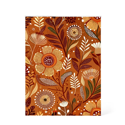 Folk Floral Pattern, Aboriginal Inspired 01 - 5.25" x 7" Acrylic Block