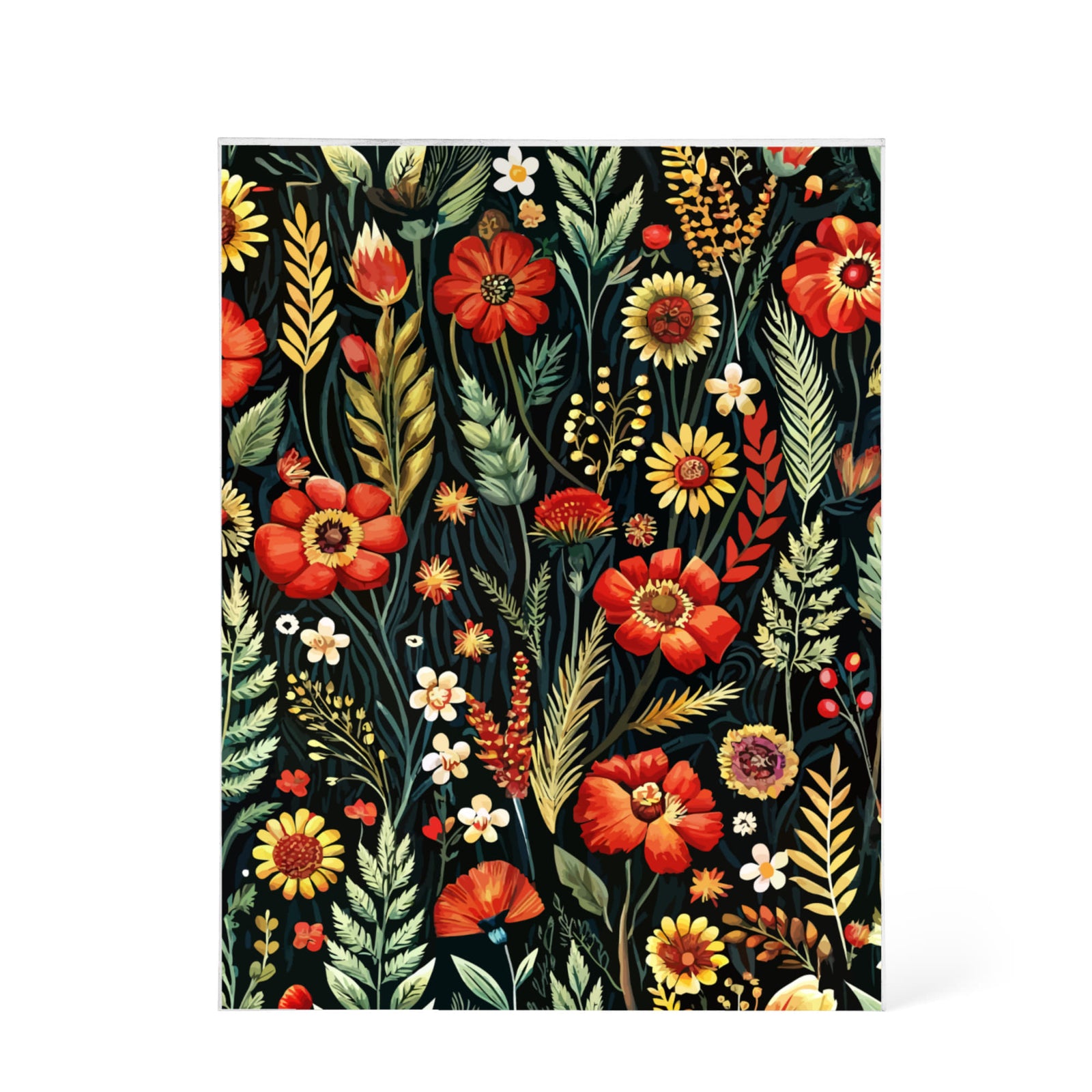 Folk Floral Pattern, Balkan Inspired 02 - 5.25" x 7" Acrylic Block