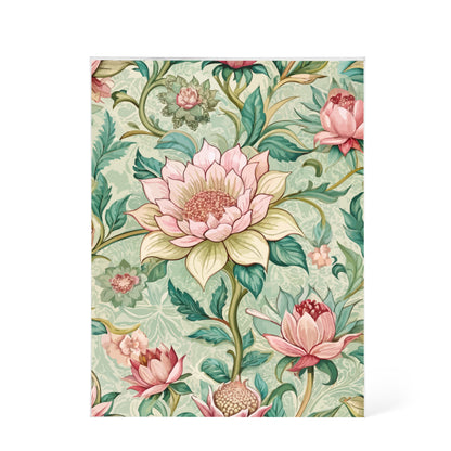Folk Floral Pattern, Burmese Inspired 02 - 5.25" x 7" Acrylic Block