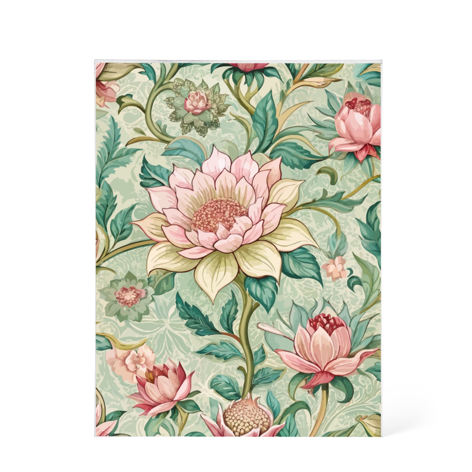 Folk Floral Pattern, Burmese Inspired 02 - 5.25" x 7" Acrylic Block