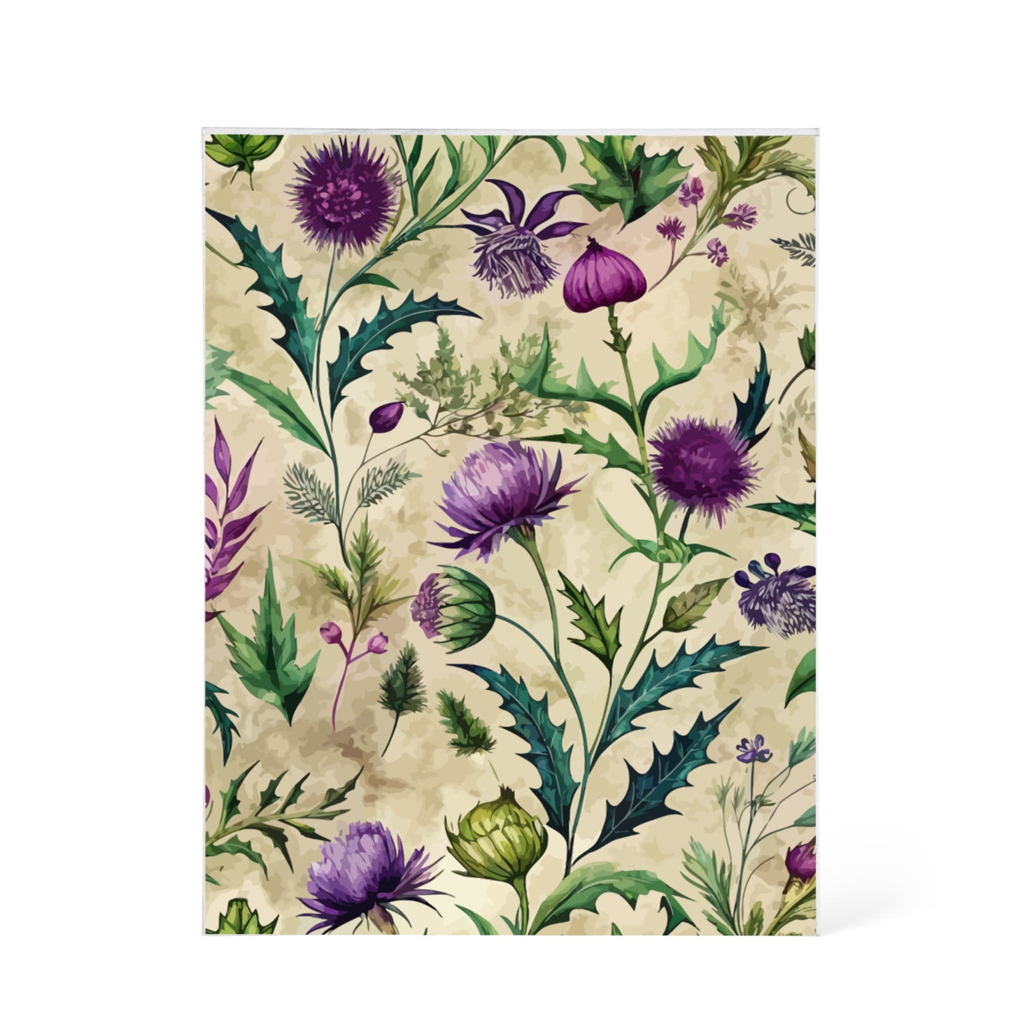 Folk Floral Pattern, Scottish Inspired 01 - 5.25" x 7" Acrylic Block