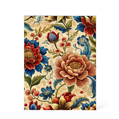 Folk Floral Pattern, Mongolian Inspired 01 - 5.25" x 7" Acrylic Block