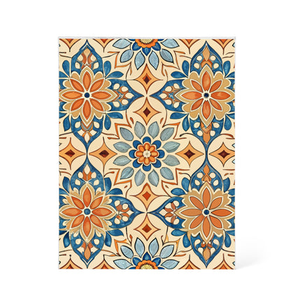 Folk Floral Pattern, Moroccan Inspired 08 - 5.25" x 7" Acrylic Block