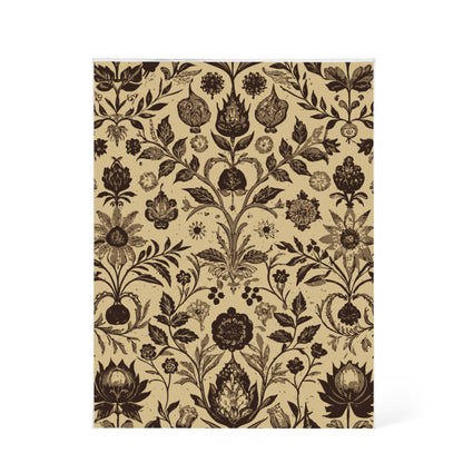 Folk Floral Pattern, Afghan Inspired 01 - 5.25" x 7" Acrylic Block