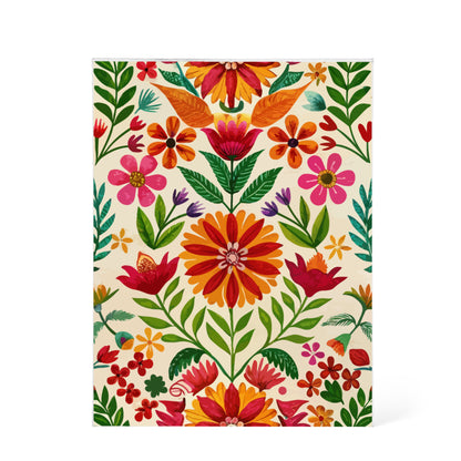 Folk Floral Pattern, Mexican Inspired 04 - 5.25" x 7" Acrylic Block