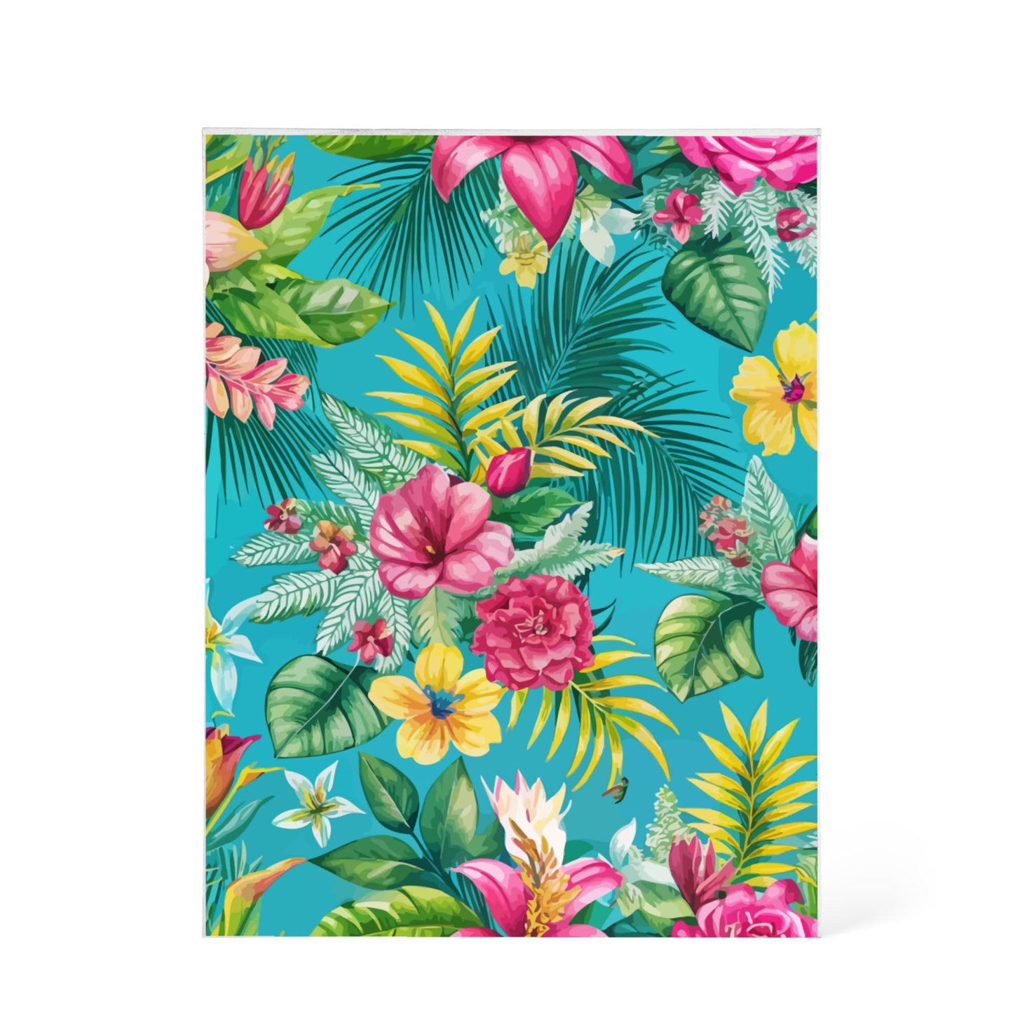 Folk Floral Pattern, Brazilian Inspired 01 - 5.25" x 7" Acrylic Block