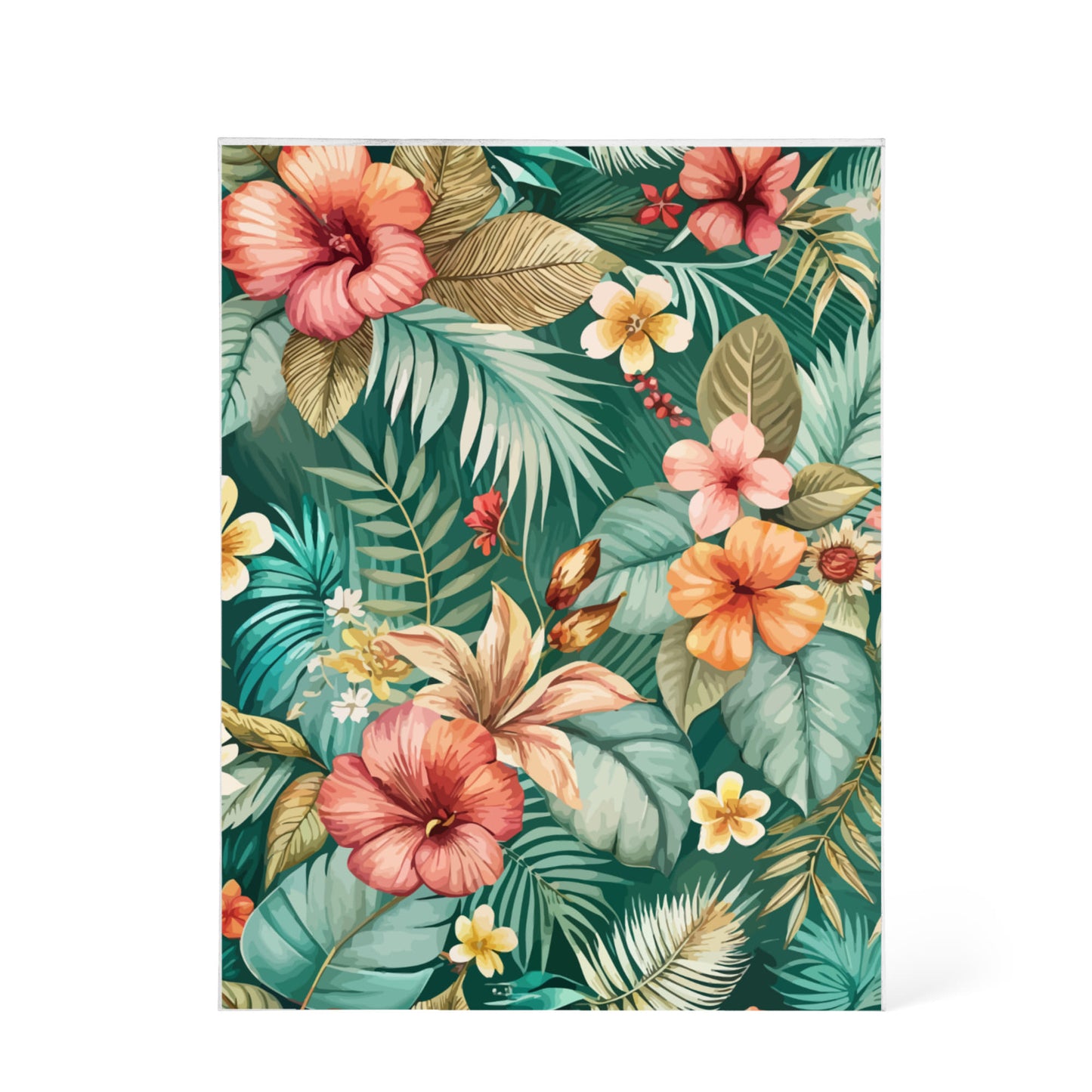 Folk Floral Pattern, Balinese Inspired 05 - 5.25" x 7" Acrylic Block