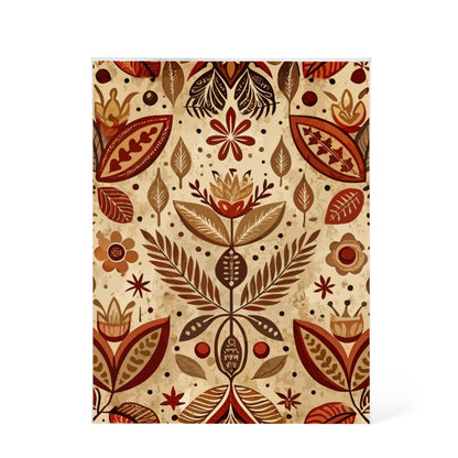 Folk Floral Pattern, Aztec Inspired 01 - 5.25" x 7" Acrylic Block
