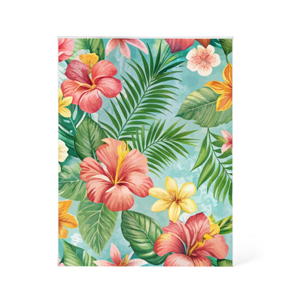 Folk Floral Pattern, Hawaiian Inspired 02 - 5.25" x 7" Acrylic Block