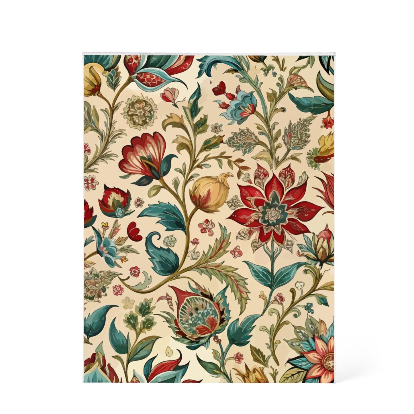 Folk Floral Pattern, Mughal Inspired 03 - 5.25" x 7" Acrylic Block