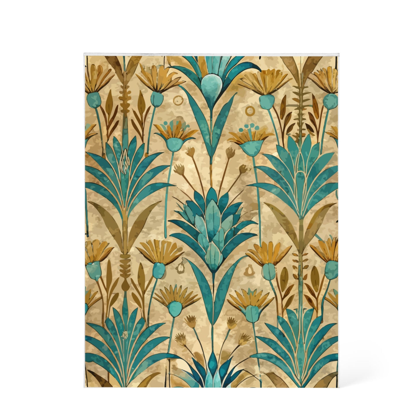 Folk Floral Pattern, Egyptian Inspired 01 - 5.25" x 7" Acrylic Block