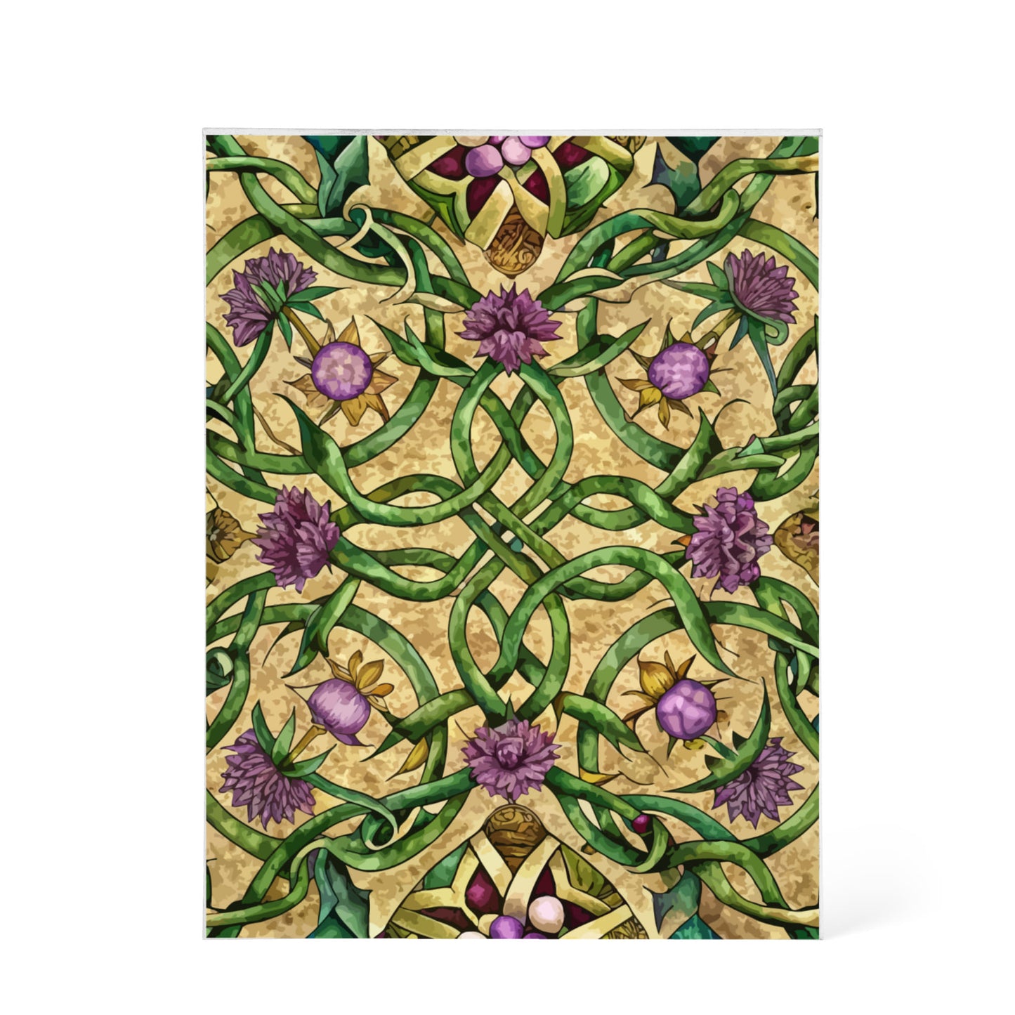 Folk Floral Pattern, Celtic Inspired 05 - 5.25" x 7" Acrylic Block