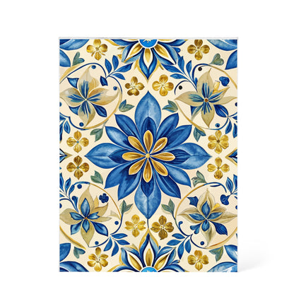 Folk Floral Pattern, Portuguese Inspired 02 - 5.25" x 7" Acrylic Block