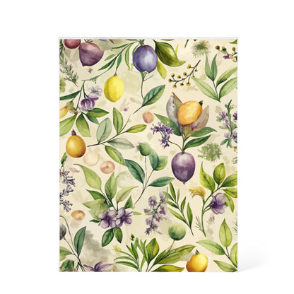 Folk Floral Pattern, Italian Inspired 01 - 5.25" x 7" Acrylic Block