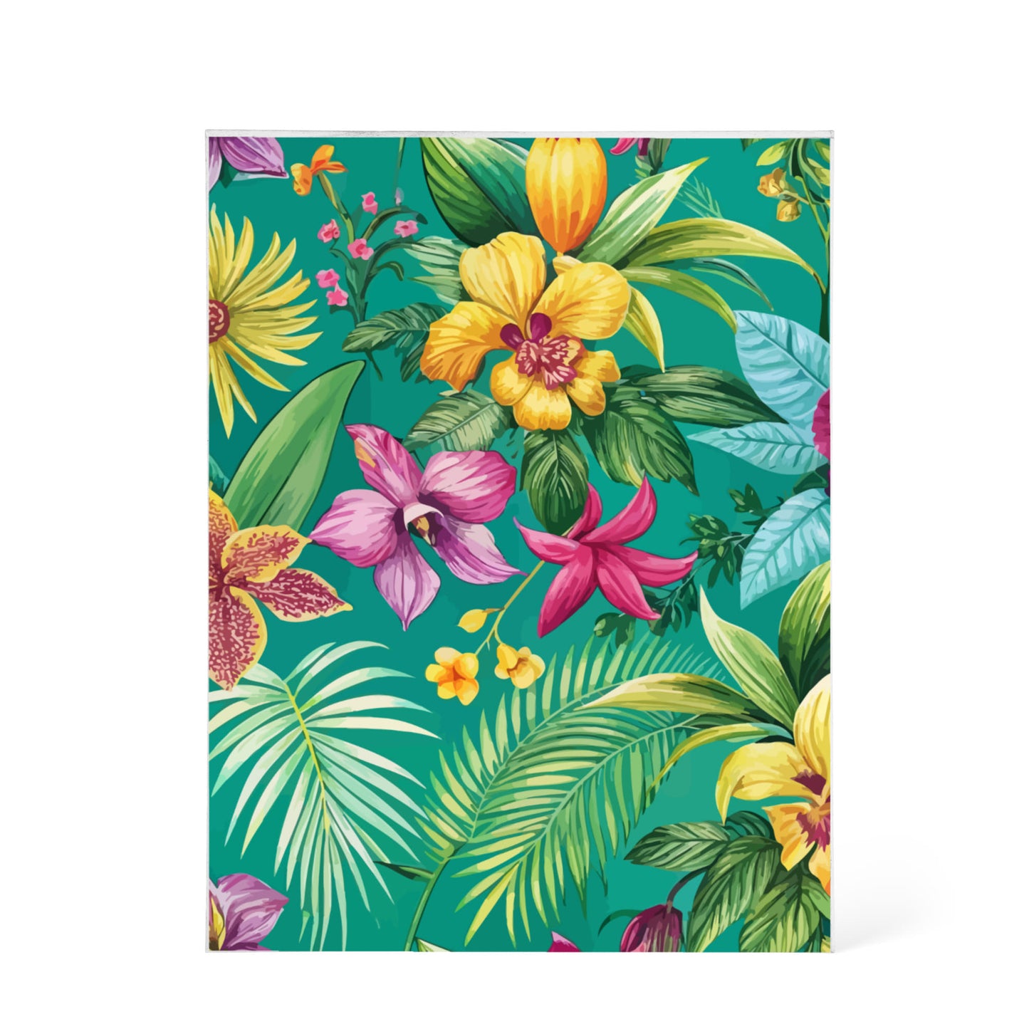 Folk Floral Pattern, Colombian Inspired 02 - 5.25" x 7" Acrylic Block