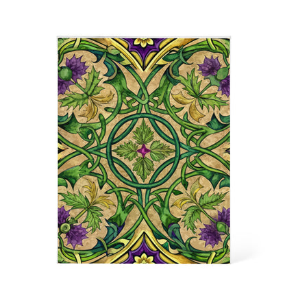 Folk Floral Pattern, Celtic Inspired 01 - 5.25" x 7" Acrylic Block