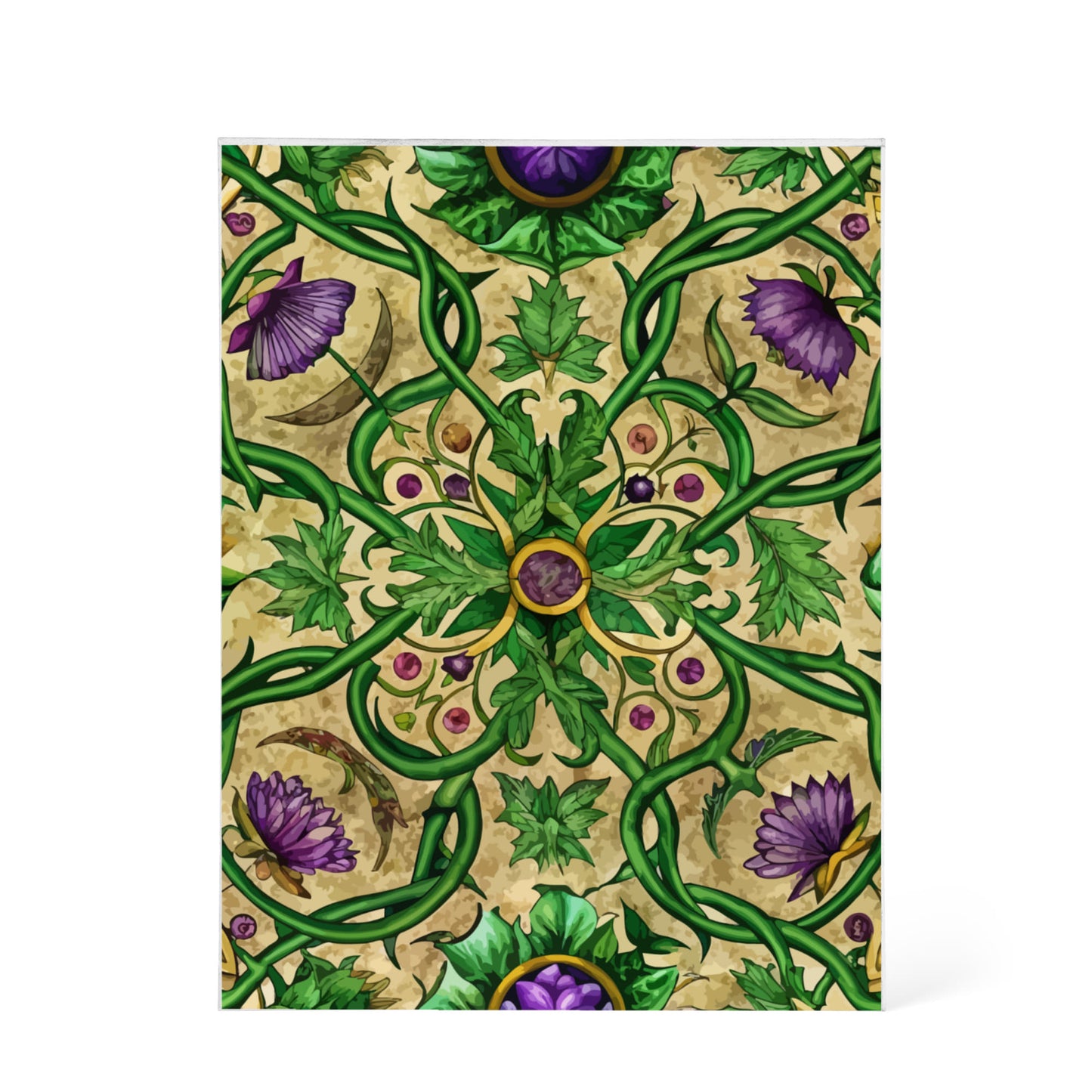 Folk Floral Pattern, Celtic Inspired 02 - 5.25" x 7" Acrylic Block