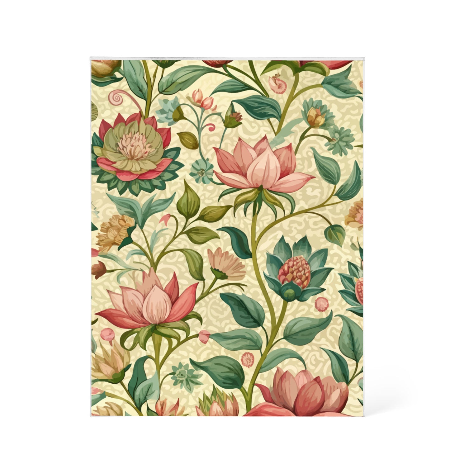 Folk Floral Pattern, Himalayan Inspired 01 - 5.25" x 7" Acrylic Block