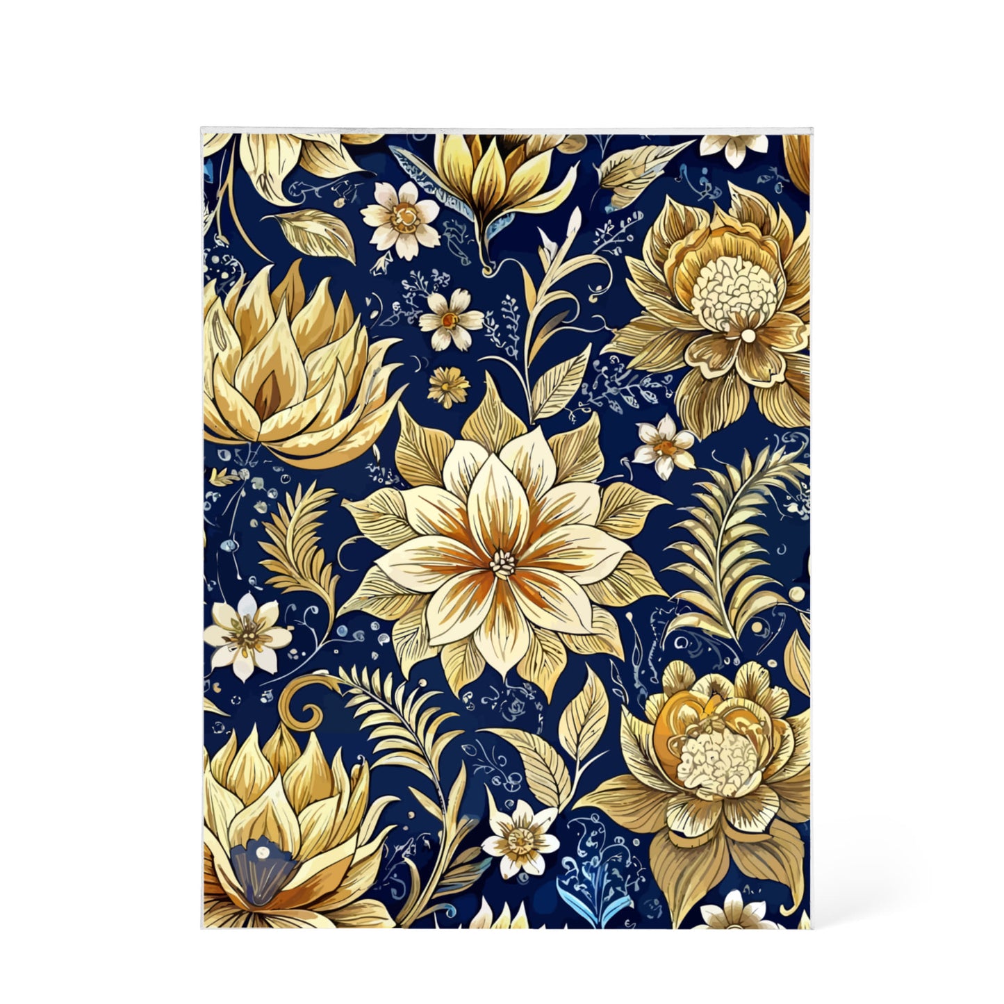 Folk Floral Pattern, Indonesian Inspired 02 - 5.25" x 7" Acrylic Block