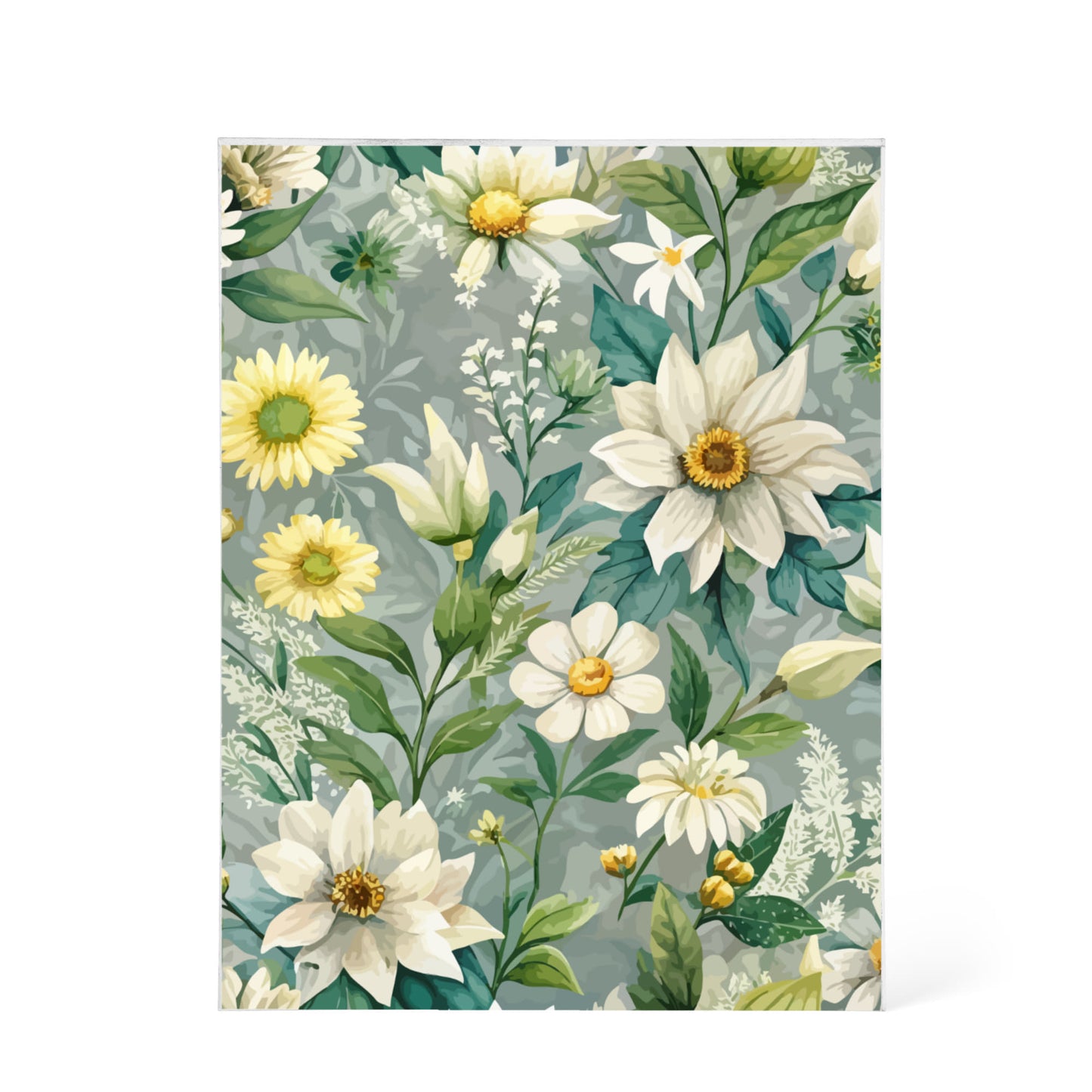 Folk Floral Pattern, Alpine Inspired 04 - 5.25" x 7" Acrylic Block