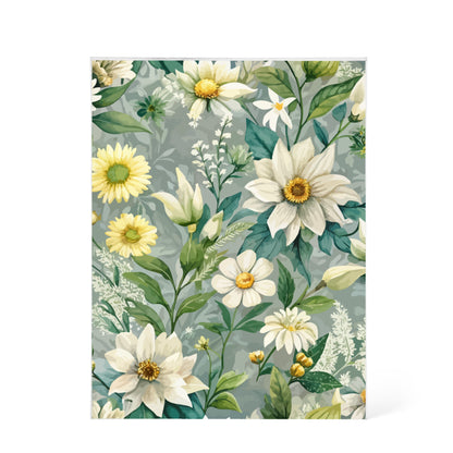 Folk Floral Pattern, Alpine Inspired 04 - 5.25" x 7" Acrylic Block