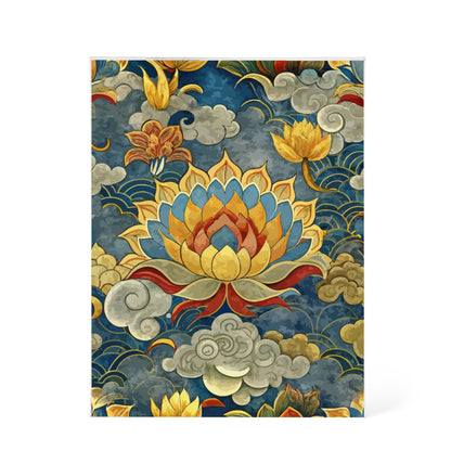 Folk Floral Pattern, Tibetan Inspired 01 - 5.25" x 7" Acrylic Block