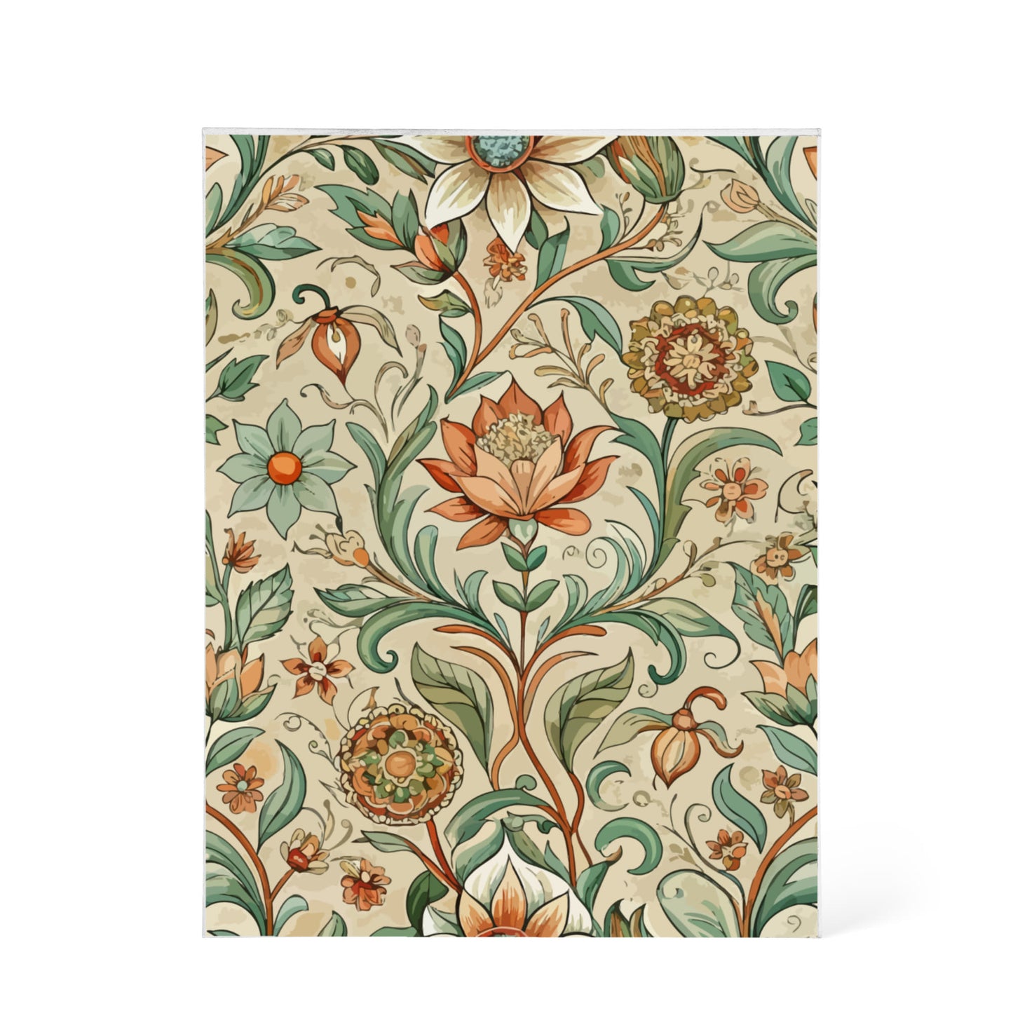 Folk Floral Pattern, Middle Eastern Inspired 01 - 5.25" x 7" Acrylic Block