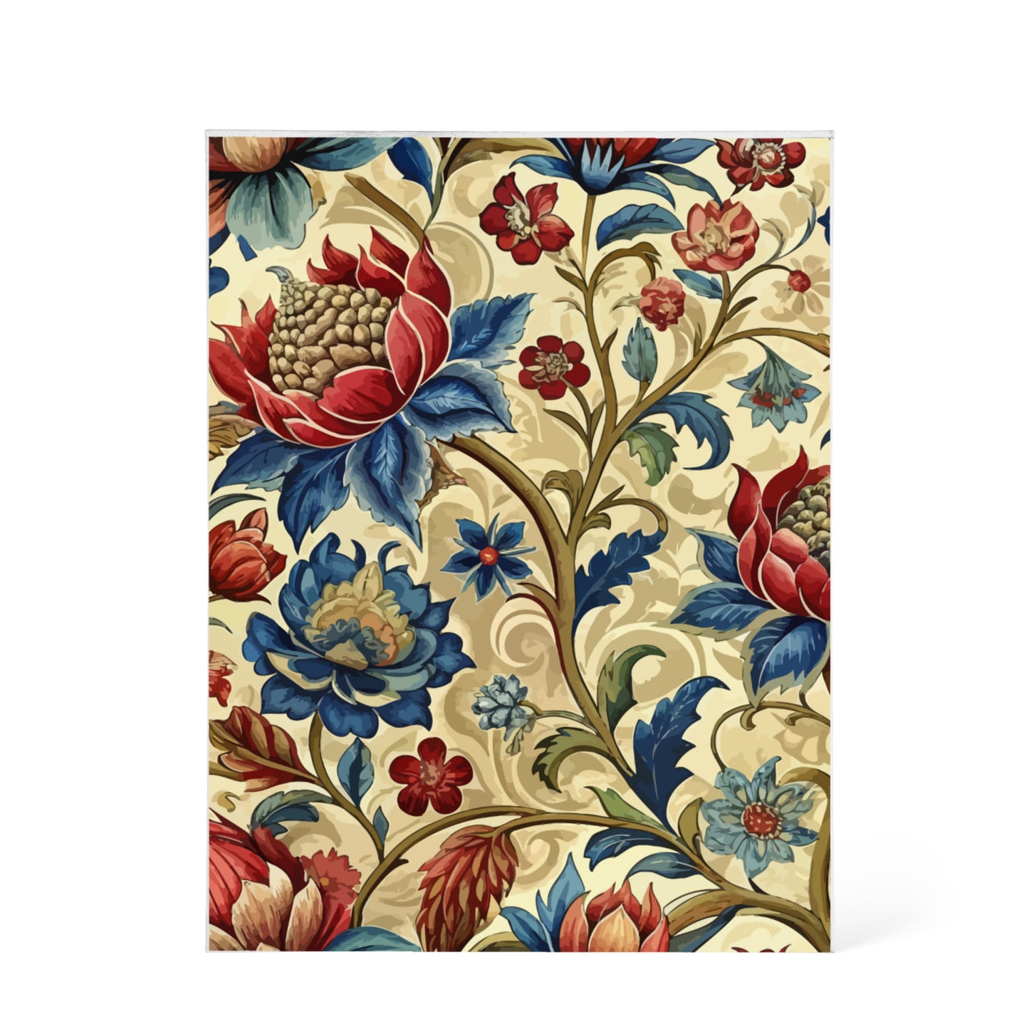 Folk Floral Pattern, Mongolian Inspired 02 - 5.25" x 7" Acrylic Block