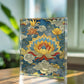 Folk Floral Pattern, Tibetan Inspired 01 - 5.25" x 7" Acrylic Block