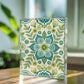 Folk Floral Pattern, Scandinavian Inspired 08 - 5.25" x 7" Acrylic Block