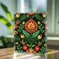 Folk Floral Pattern, Hungarian Inspired 01 - 5.25" x 7" Acrylic Block