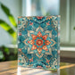 Folk Floral Pattern, Moroccan Inspired 04 - 5.25" x 7" Acrylic Block