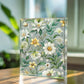 Folk Floral Pattern, Alpine Inspired 01 - 5.25" x 7" Acrylic Block