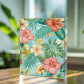 Folk Floral Pattern, Hawaiian Inspired 01 - 5.25" x 7" Acrylic Block