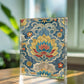 Folk Floral Pattern, Tibetan Inspired 02 - 5.25" x 7" Acrylic Block