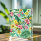 Folk Floral Pattern, Caribbean Inspired 01 - 5.25" x 7" Acrylic Block