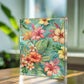 Folk Floral Pattern, Balinese Inspired 03 - 5.25" x 7" Acrylic Block