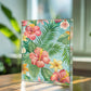 Folk Floral Pattern, Hawaiian Inspired 02 - 5.25" x 7" Acrylic Block