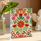 Folk Floral Pattern, Mexican Inspired 04 - 5.25" x 7" Acrylic Block