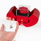 18k Yellow Gold Finish Forever Love Necklace With Red Heart Rose Gift Box