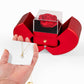 18K Yellow Gold Finish Alluring Beauty Necklace With Red Heart Rose Gift Box