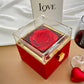 18k Yellow Gold Finish Forever Love Necklace With Rotating Rose Gift Box
