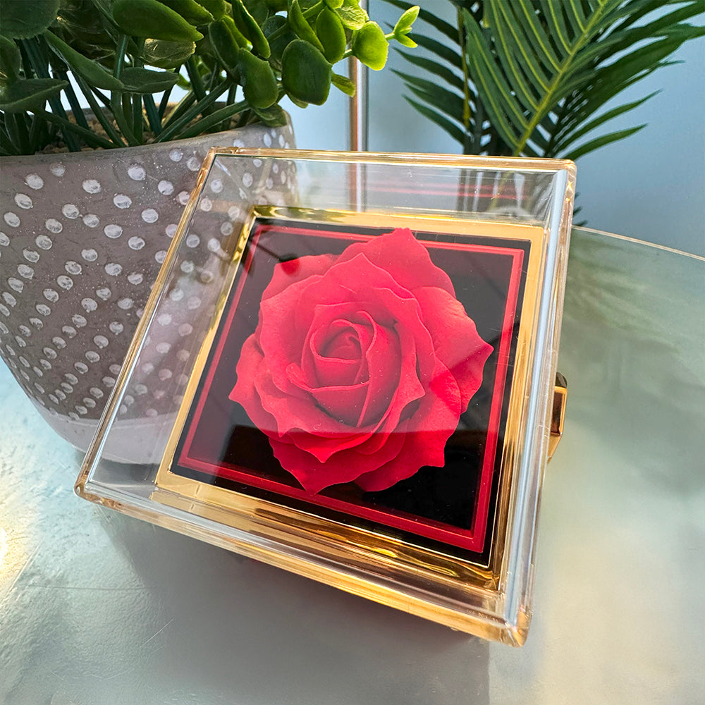 Forever Love Necklace With Rotating Rose Gift Box