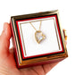 18k Yellow Gold Finish Forever Love Necklace With Rotating Rose Gift Box