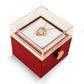 18k Yellow Gold Finish Forever Love Necklace With Rotating Rose Gift Box