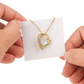 18k Yellow Gold Finish Forever Love Necklace With Rotating Rose Gift Box
