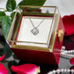 Love Knot Necklace With Rotating Rose Gift Box