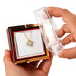 18K Yellow Gold Finish Love Knot Necklace With Rotating Rose Gift Box
