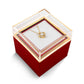 18K Yellow Gold Finish Love Knot Necklace With Rotating Rose Gift Box